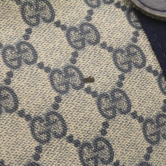 GUCCI Sherry Line GG Canvas Clutch Bag Navy Red Auth ai590 - Picture 4 of 16